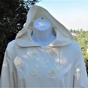 Vintage cream hooded Maxi coat 1970s